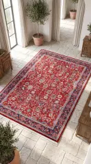 Derya Home Özbek Serisi Saçaklı Halı %100 Degrade Polyester 7 mm Vintage Etnik Desenli 1