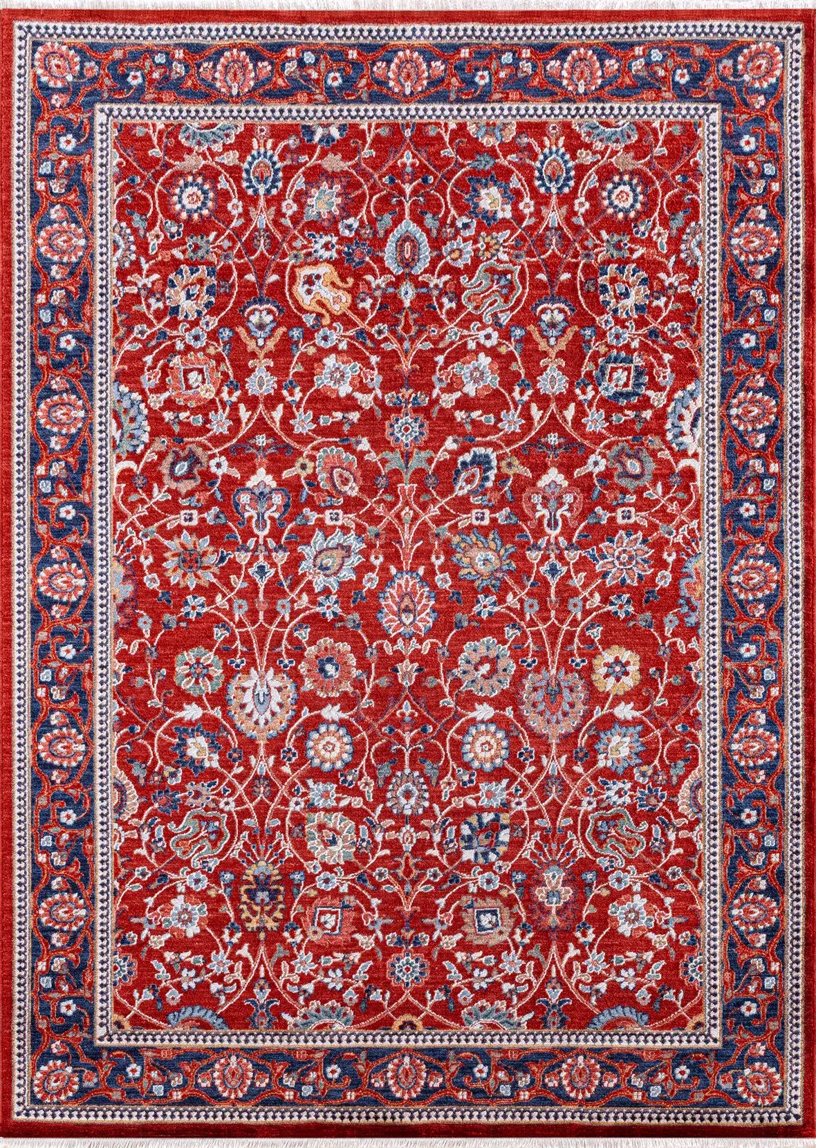 Derya Home Özbek Serisi Saçaklı Halı %100 Degrade Polyester 7 mm Vintage Etnik Desenli 1