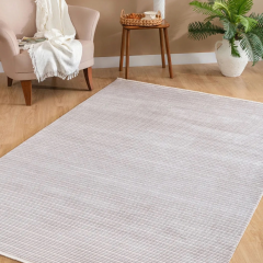 Derya Home Umay UM01 Krem Yatay Çizgili Modern Halı