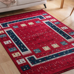 Derya Home Semerkant SN01 Kırmızı Bordürlü Vintage Etnik Halı