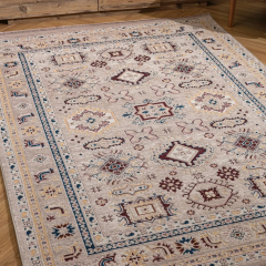 Derya Home Kütahya KY03 Nötr Tonlu Geometrik Dokuma Kilim Halı