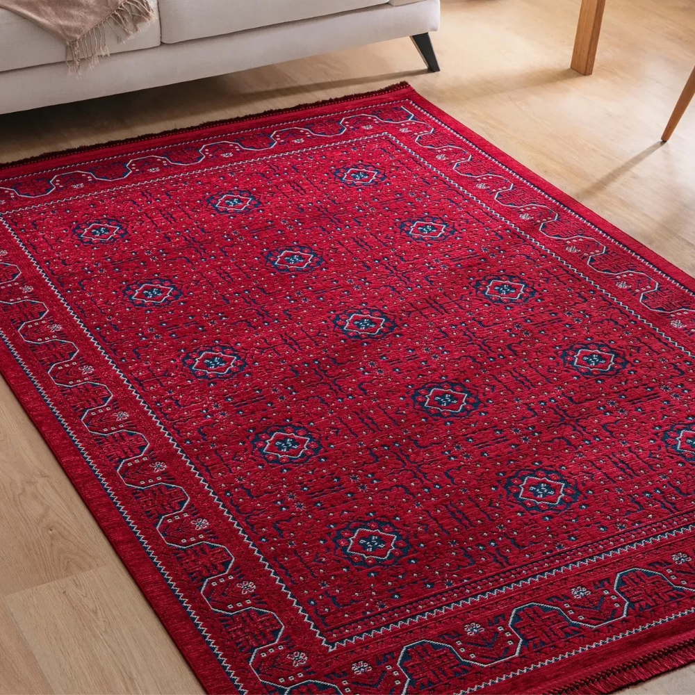 Derya Home Semerkant SN03 Kırmızı Çok Panolu Vintage Halı