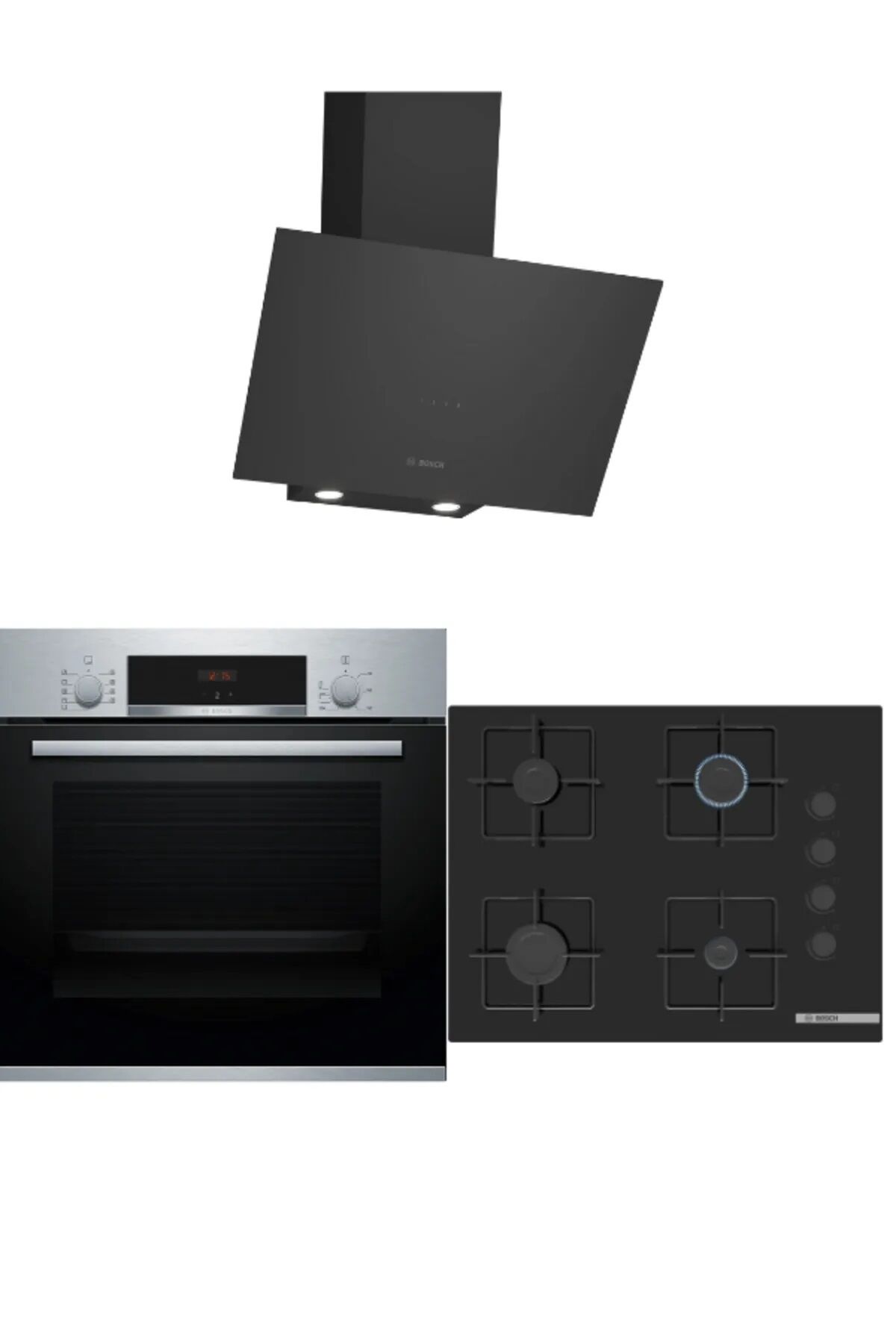 Bosch Ankastre Set Siyah -2 (HBF534ES3T- POP7C6P30O- DWK64PJ60T)