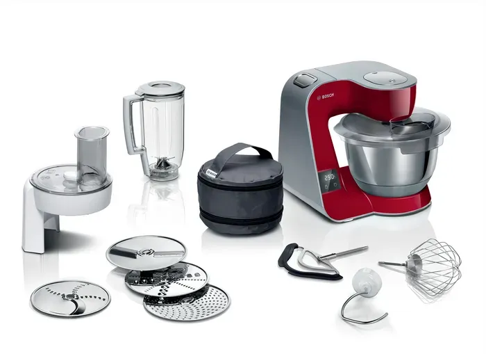 Bosch Serie 4 Mutfak Makinesi MUM 5 1000 W Kırmızı, Gümüş MUM5X720