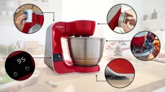 Bosch Serie 4 Mutfak Makinesi MUM 5 1000 W Kırmızı, Gümüş MUM5X720