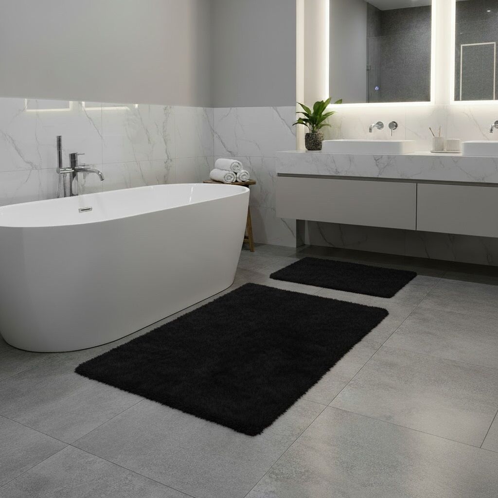 Derya Home Luna Tavşan Postu Görünümlü Ultra Yumuşak 2’li Banyo Seti 80x50 cm