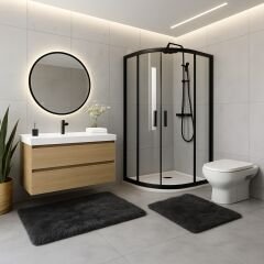 Derya Home Luna Tavşan Postu Görünümlü Ultra Yumuşak 2’li Banyo Seti 80x50 cm