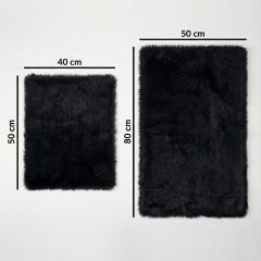 Derya Home Luna Tavşan Postu Görünümlü Ultra Yumuşak 2’li Banyo Seti 80x50 cm