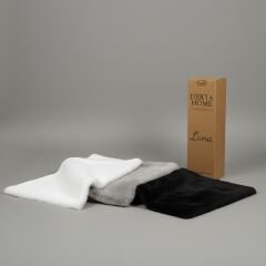 Derya Home Luna Tavşan Postu Görünümlü Ultra Yumuşak 2’li Banyo Seti-Gri 80 x 50 cm