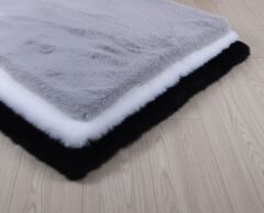 Derya Home Luna Tavşan Postu Görünümlü Ultra Yumuşak 2’li Banyo Seti- Beyaz 80 x50 cm