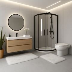 Derya Home Luna Tavşan Postu Görünümlü Ultra Yumuşak 2’li Banyo Seti- Beyaz 80 x50 cm